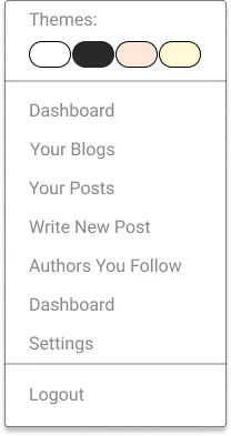 User menu