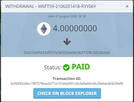 Four ETHEREUM WIN