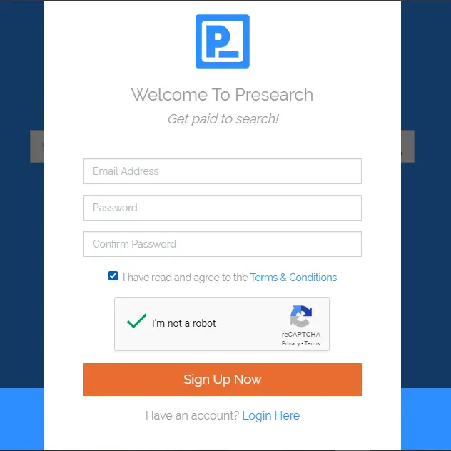 Presearch Registration