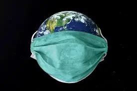 Earth with Face mask