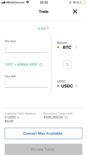 Trading menu