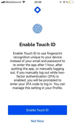 enable touch id