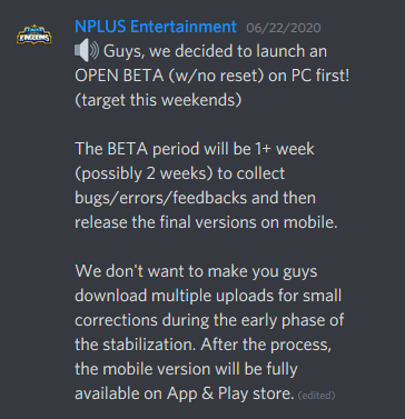 nplus entertainment and the open beta announcement