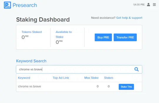 presearch staking