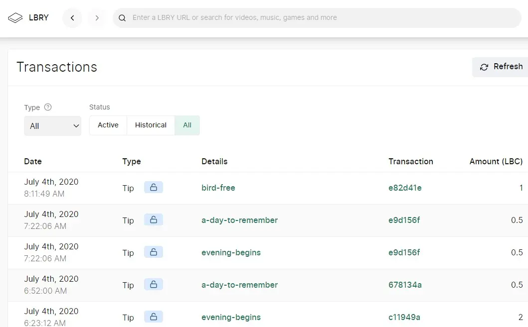 View Tips Transaction