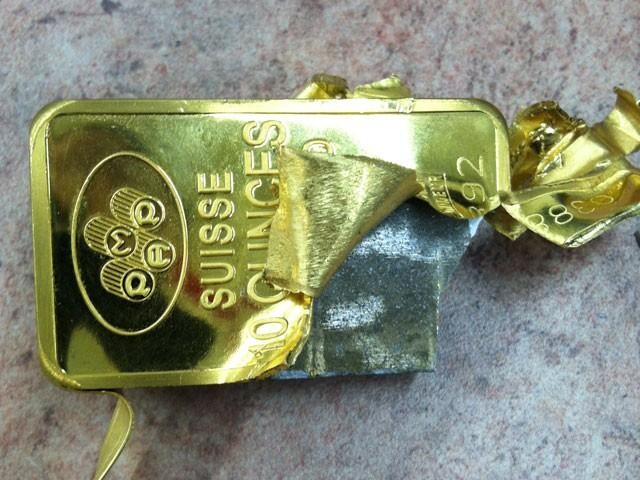 Gold coated tungsten bars