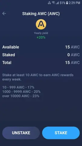 Staking AWC