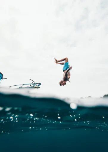 diving into water