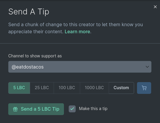 New Tip/Support UI