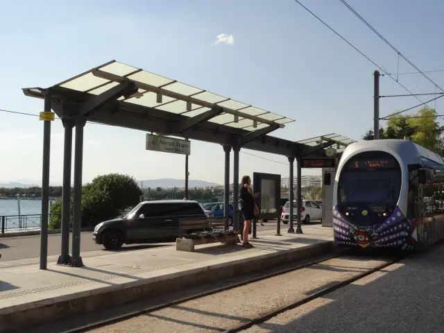 Greece - Around Athens - Alimos - Beaches - Loutra Beach: Tram