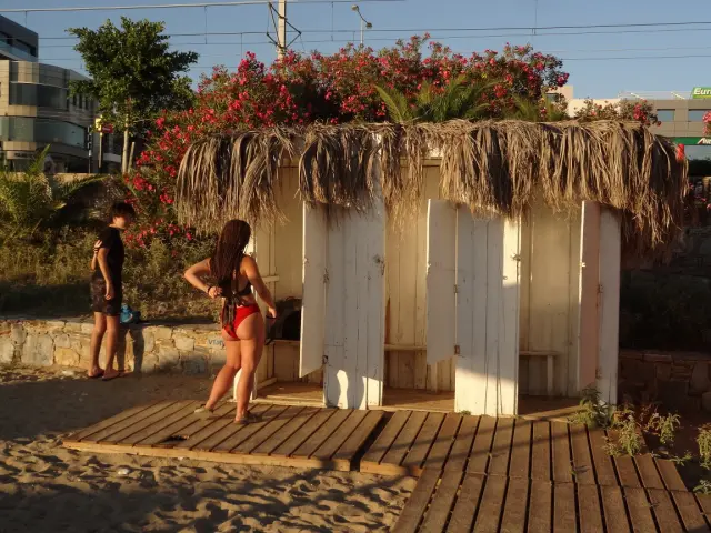 Greece - Around Athens - Alimos - Beaches - Loutra Beach: Dressing Cabins