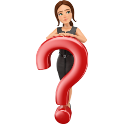 Cartoon Debbie Downer with question mark