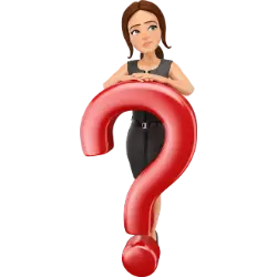 Cartoon Debbie Downer with question mark