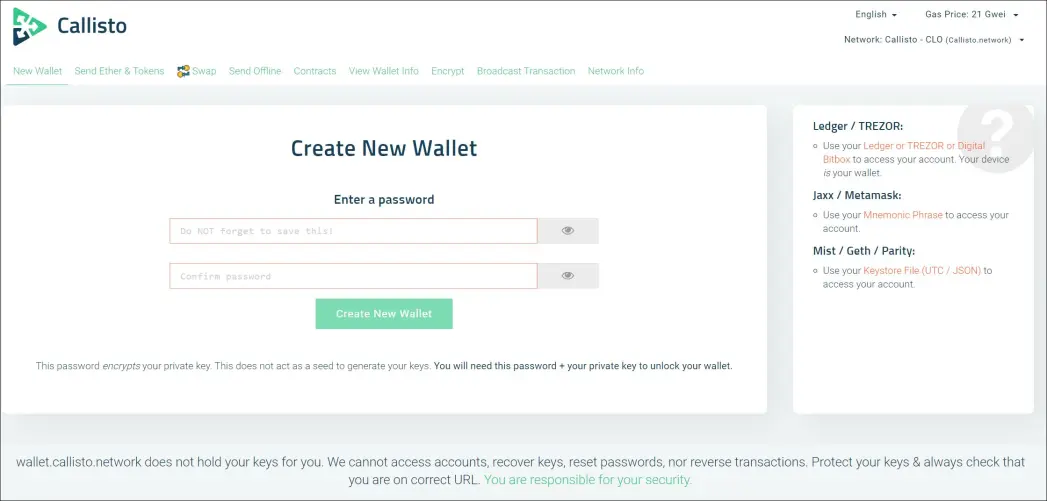 create CLO wallet