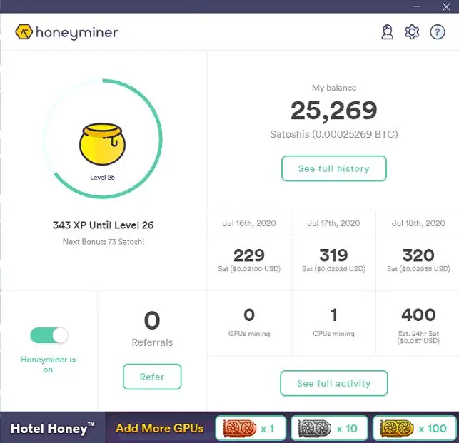 HoneyMiner_Running