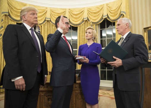 steve mnuchin trevor balthrop donald trump mike pence lady in purple blah blah blah