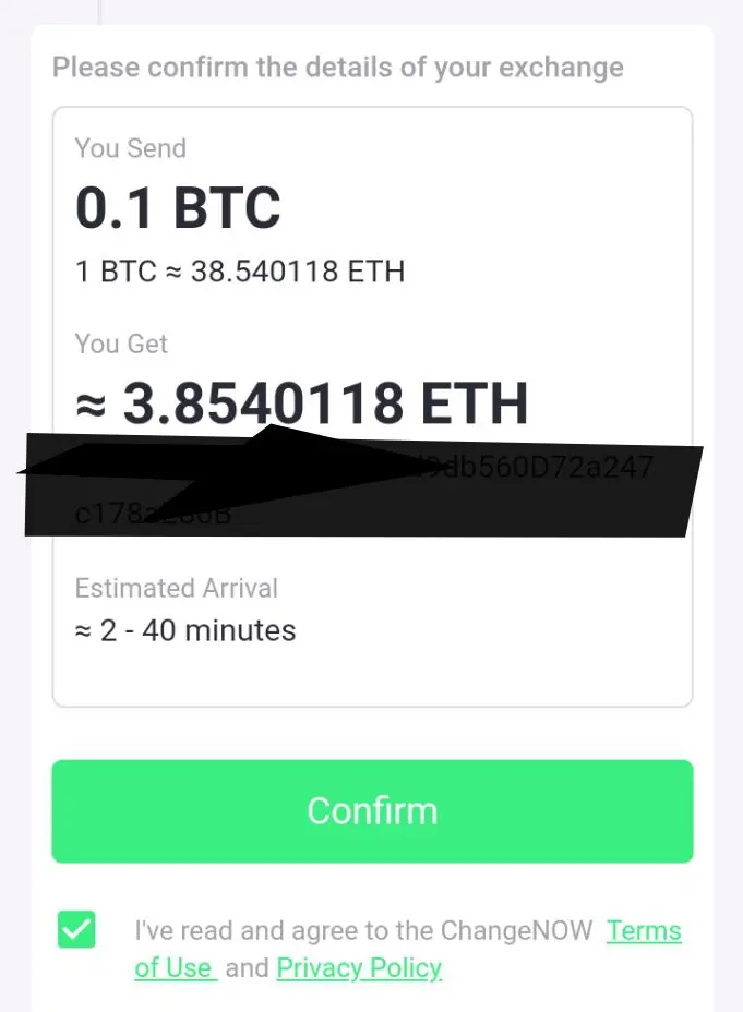 ChangeNow Crypto Swap Part 3