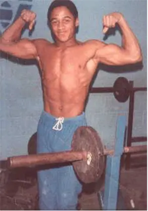 Michaelson Williams in high school weight train room