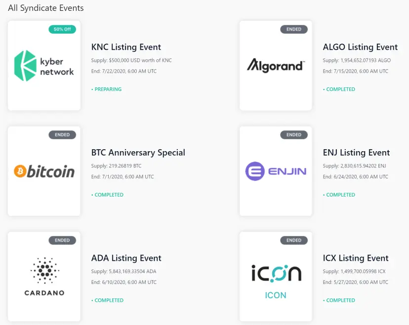 The syndicate last listings