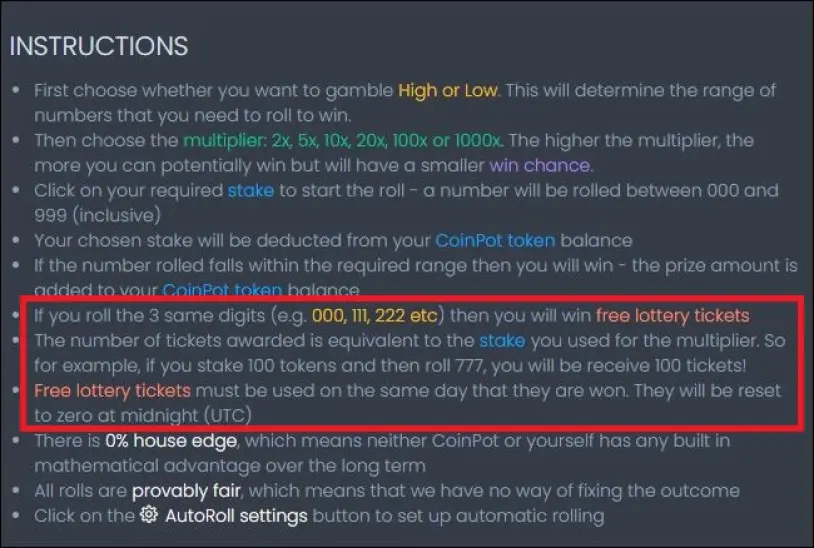 lottery instructions