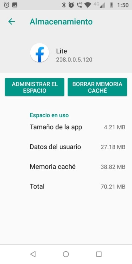 Administrar espacio