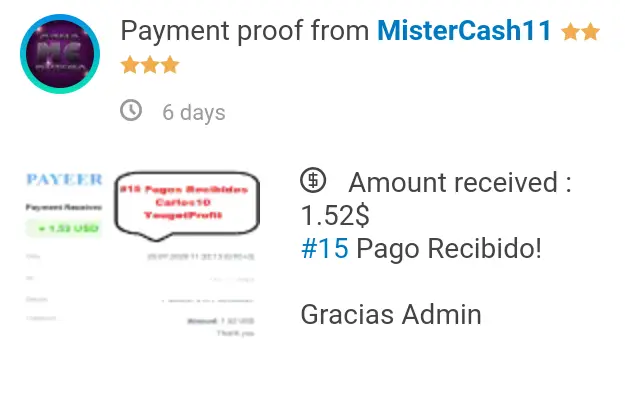 Payment proof