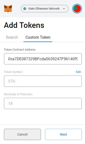 Custom Token Contract