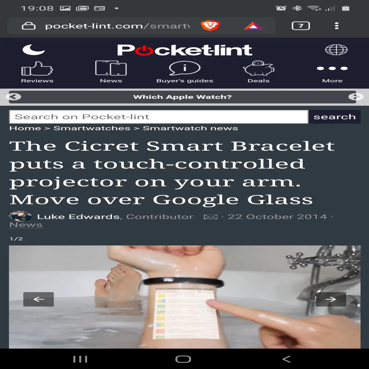 Pocketlint report on Cicret Smart Bracelet