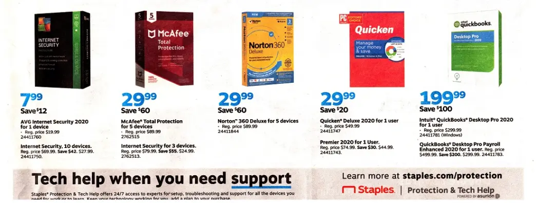 Staples AD August 9~15th, 2020