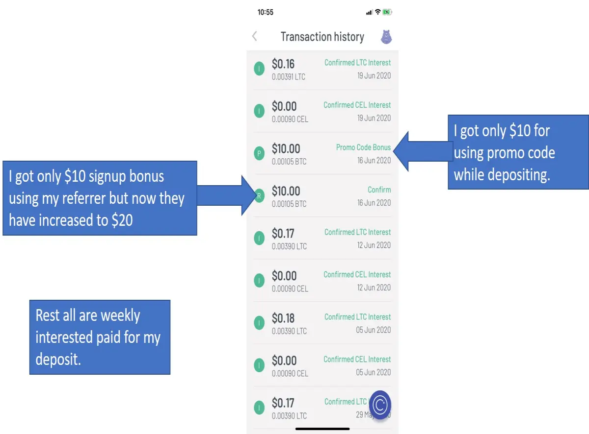 celsius network deposit bonus
