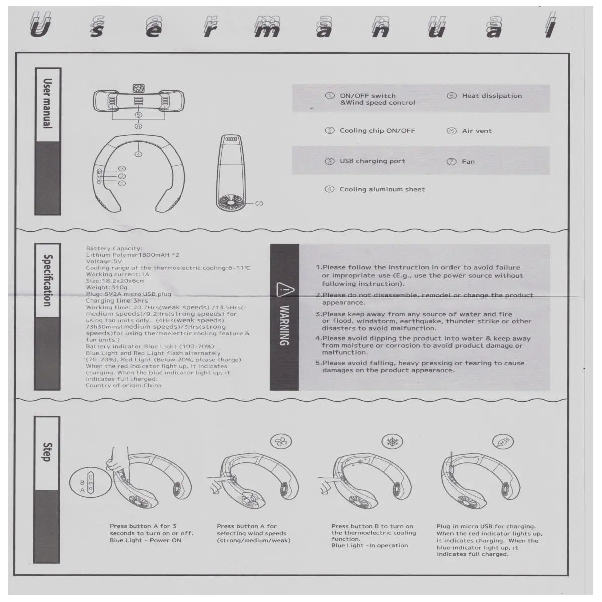 Manual of Arctic Neck Cooler