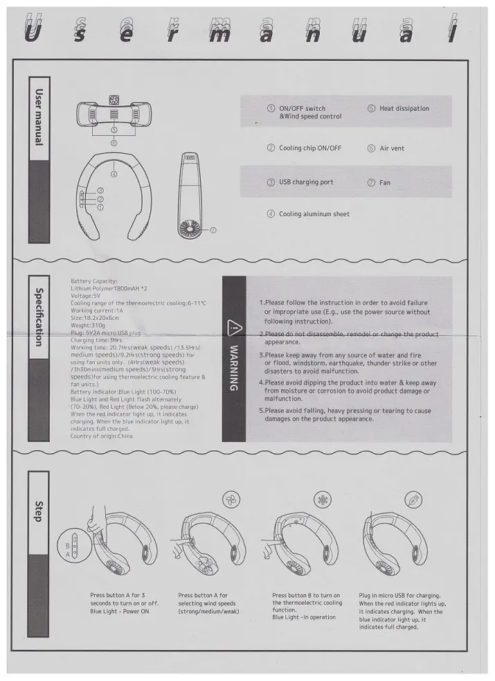 Manual of Arctic Neck Cooler