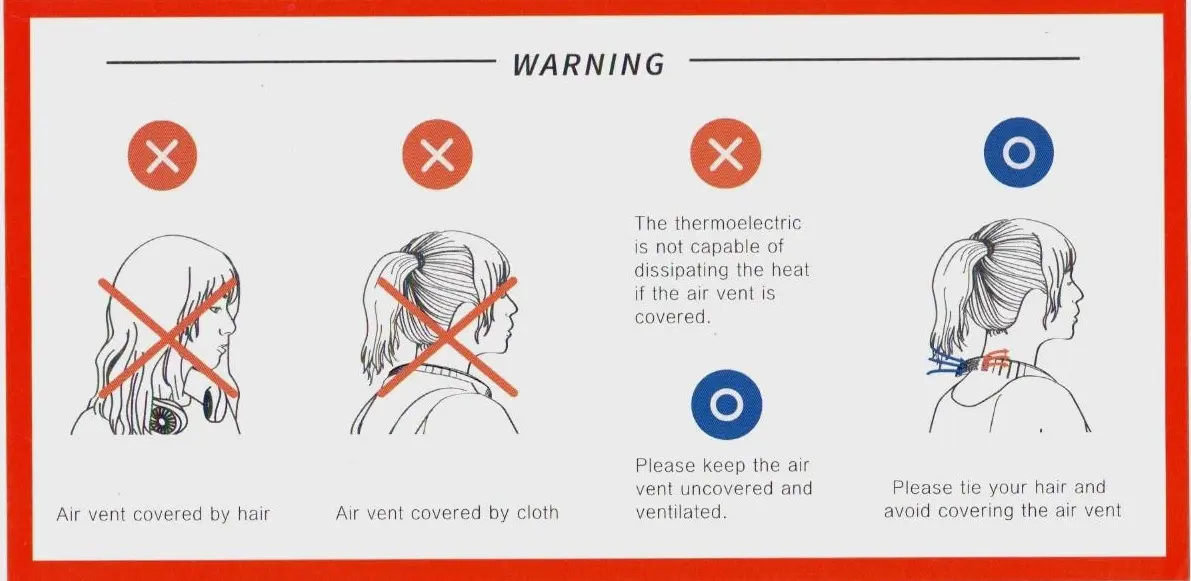 Neck Cooler Warning message