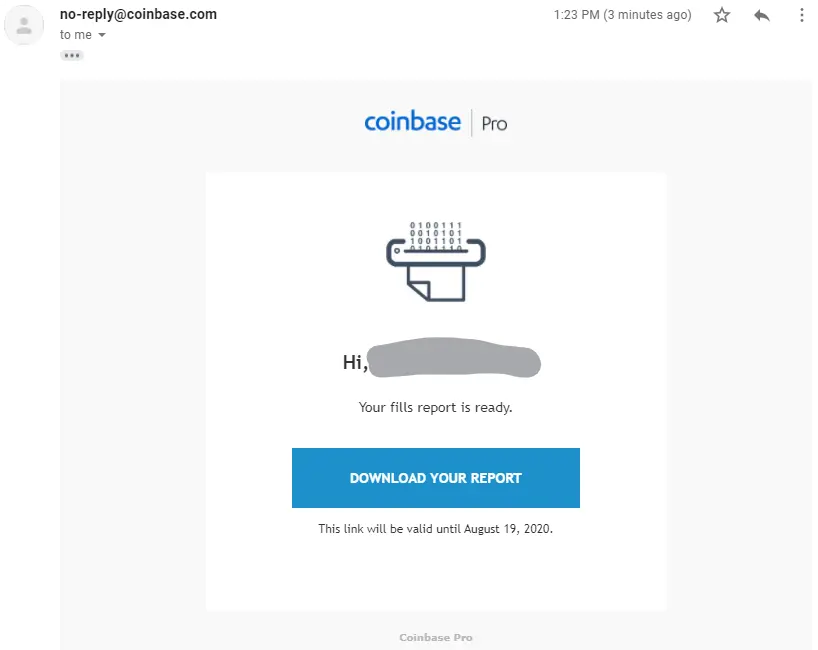 download report email