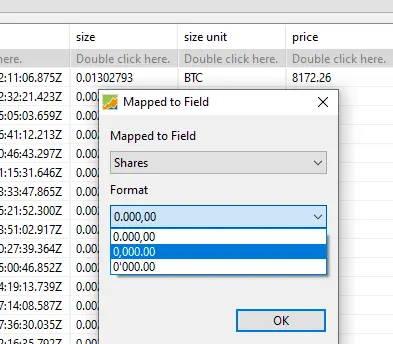 fields format