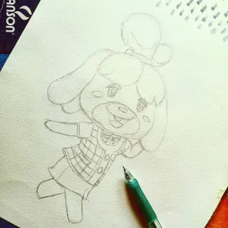 Drawing of Isabelle from Animal Crossing