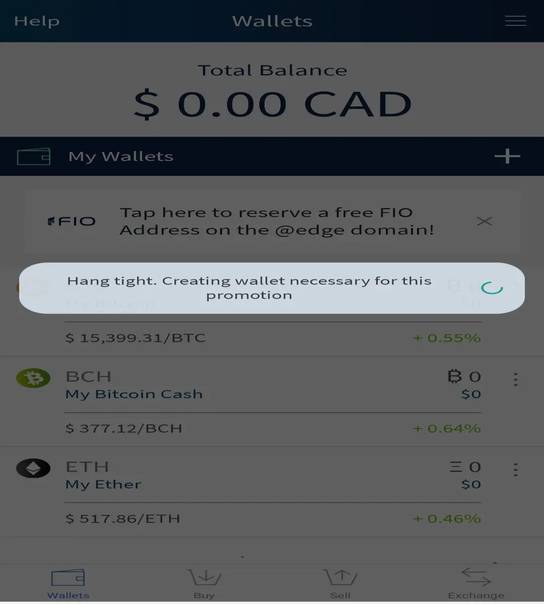 Edge Wallet +FIO Address | deardanielim