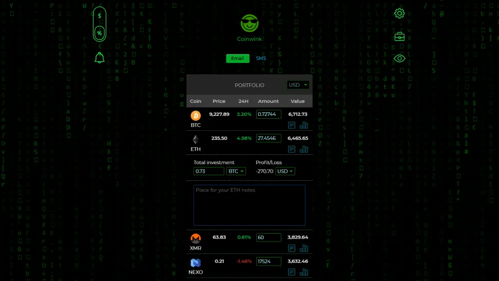 Portfolio view