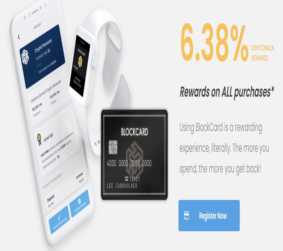 Earn 6.38% crypto back with every purchase made with Blockcard.