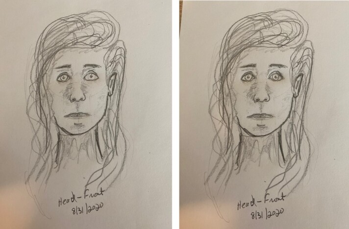 B&A faces - pencil sketches