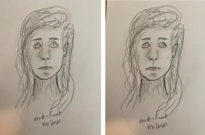 B&A faces - pencil sketches