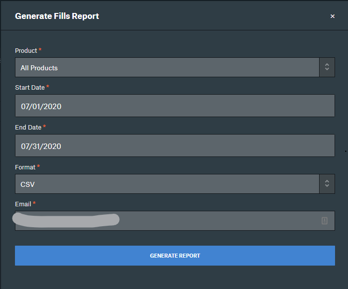 generate export in Coinbase