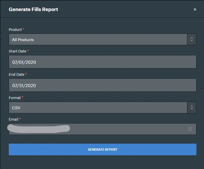generate export in Coinbase