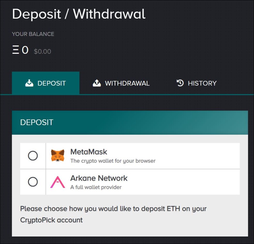 deposit cryptopick