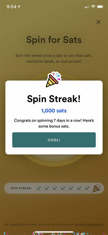 FoldApp Spin to Win Sats