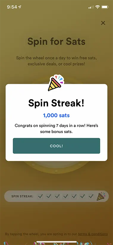 FoldApp Spin to Win Sats