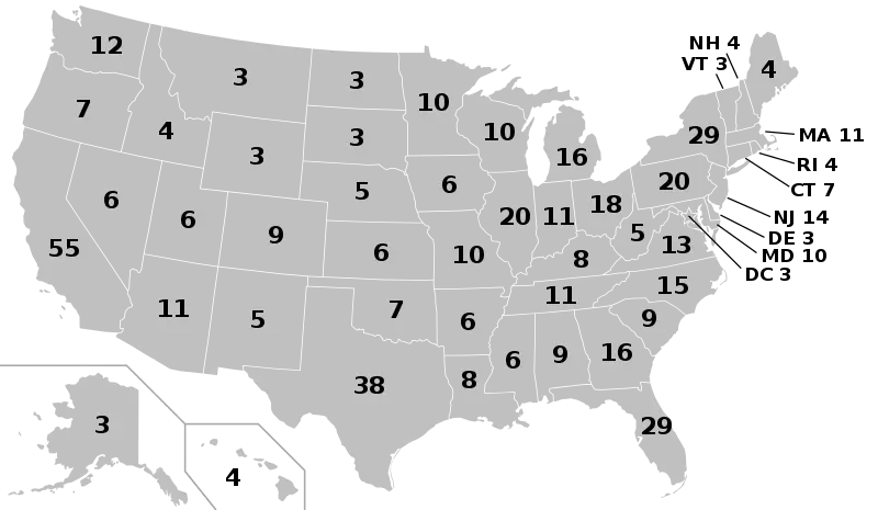 Number of electors per state