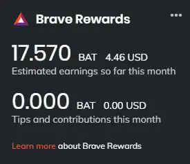 Brave BAT estimated earnings