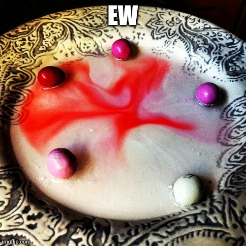 M&M's in water