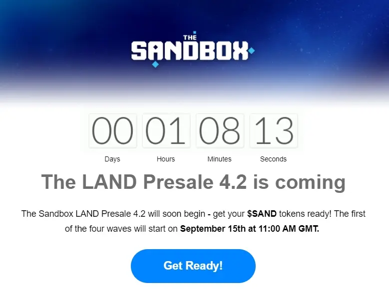 sandbox LAND presale 4.2